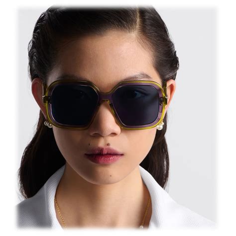 DiorMidnight S1I Transparent Purple Square Sunglasses .